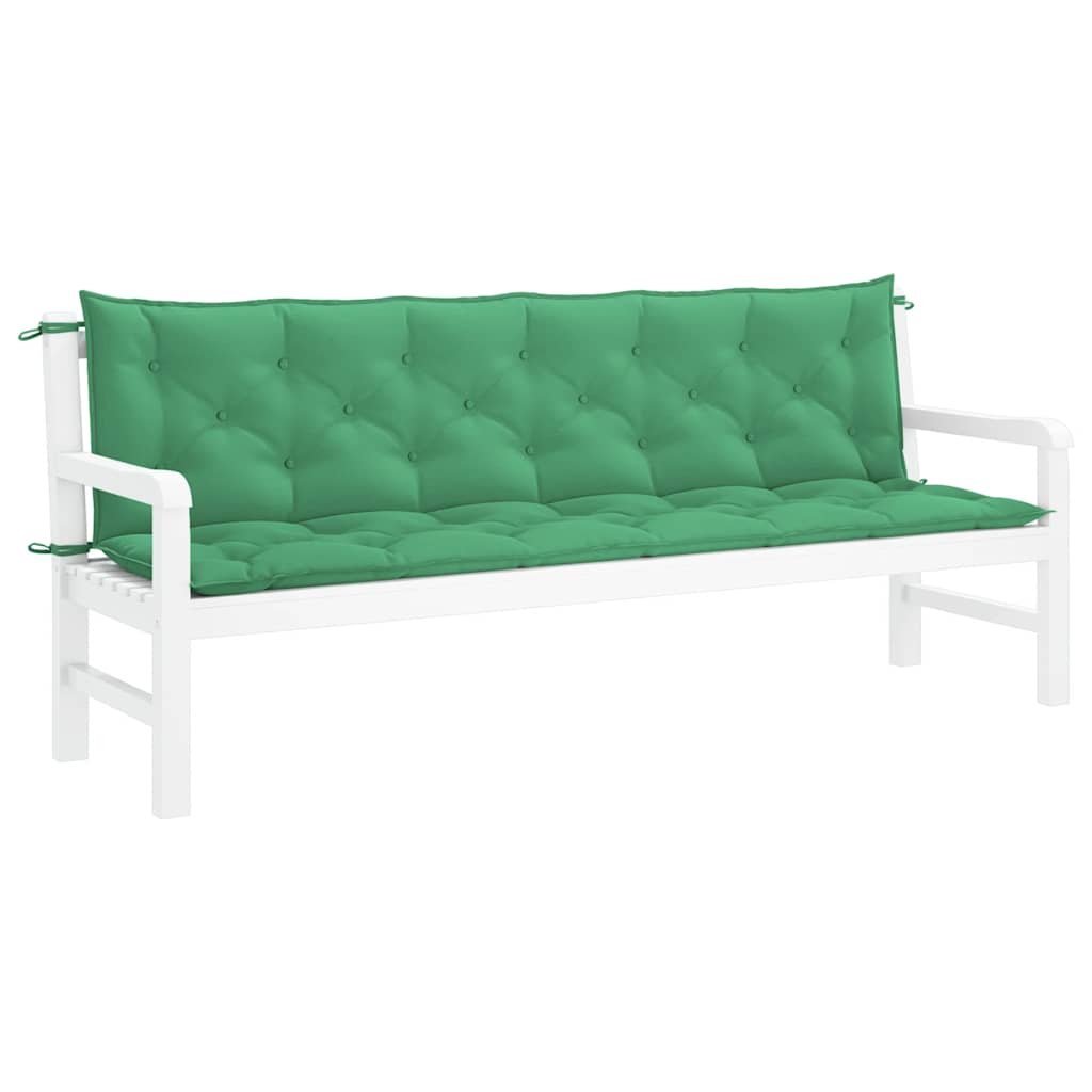 Jastuk za vrtnu klupu zeleni 200x(50+50)x7 cm od tkanine Oxford
