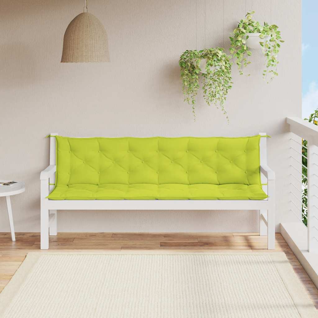 Jastuk za vrtnu klupu jarkozeleni 200x(50+50)x7 cm od tkanine