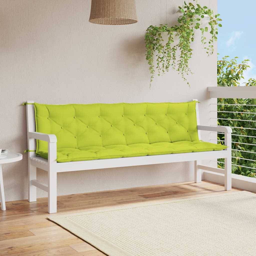 Jastuk za vrtnu klupu jarkozeleni 200x(50+50)x7 cm od tkanine