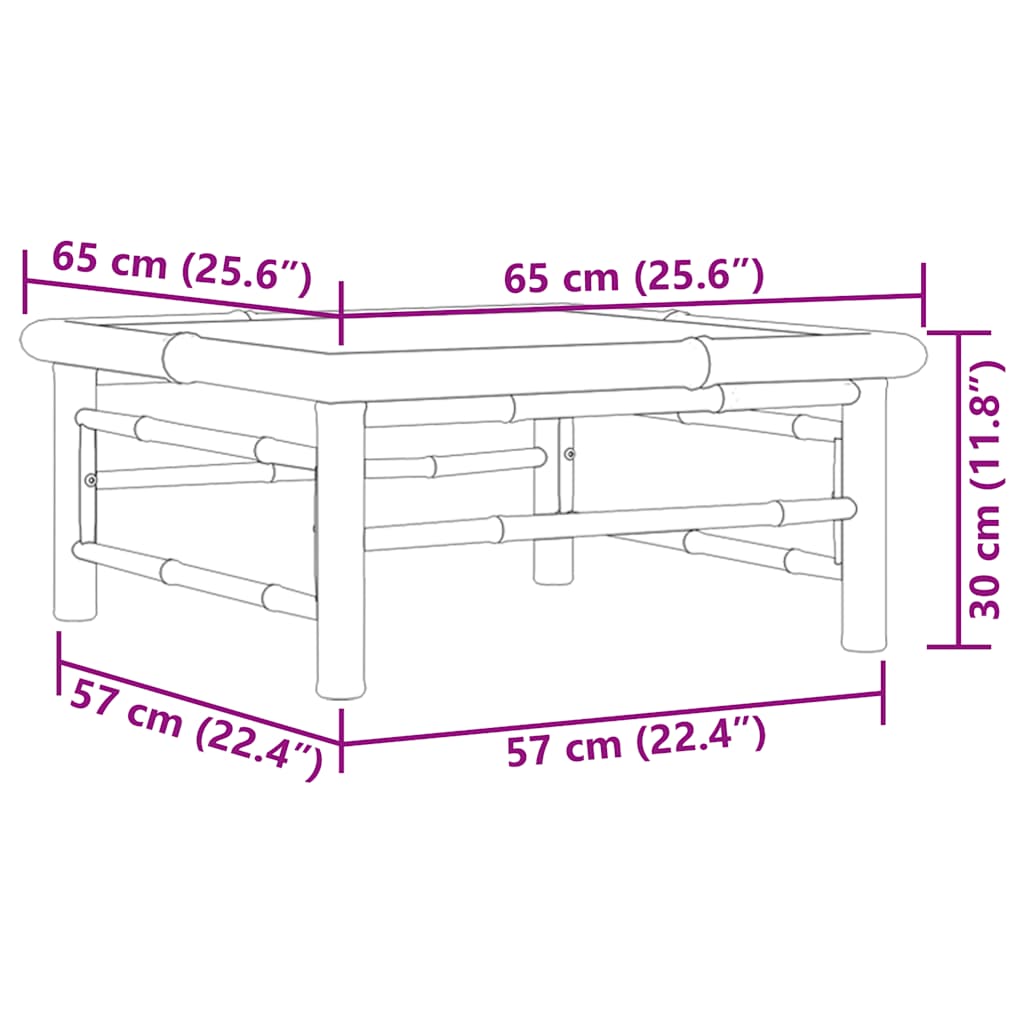 Vrtni stol 65 x 65 x 30 cm od bambusa