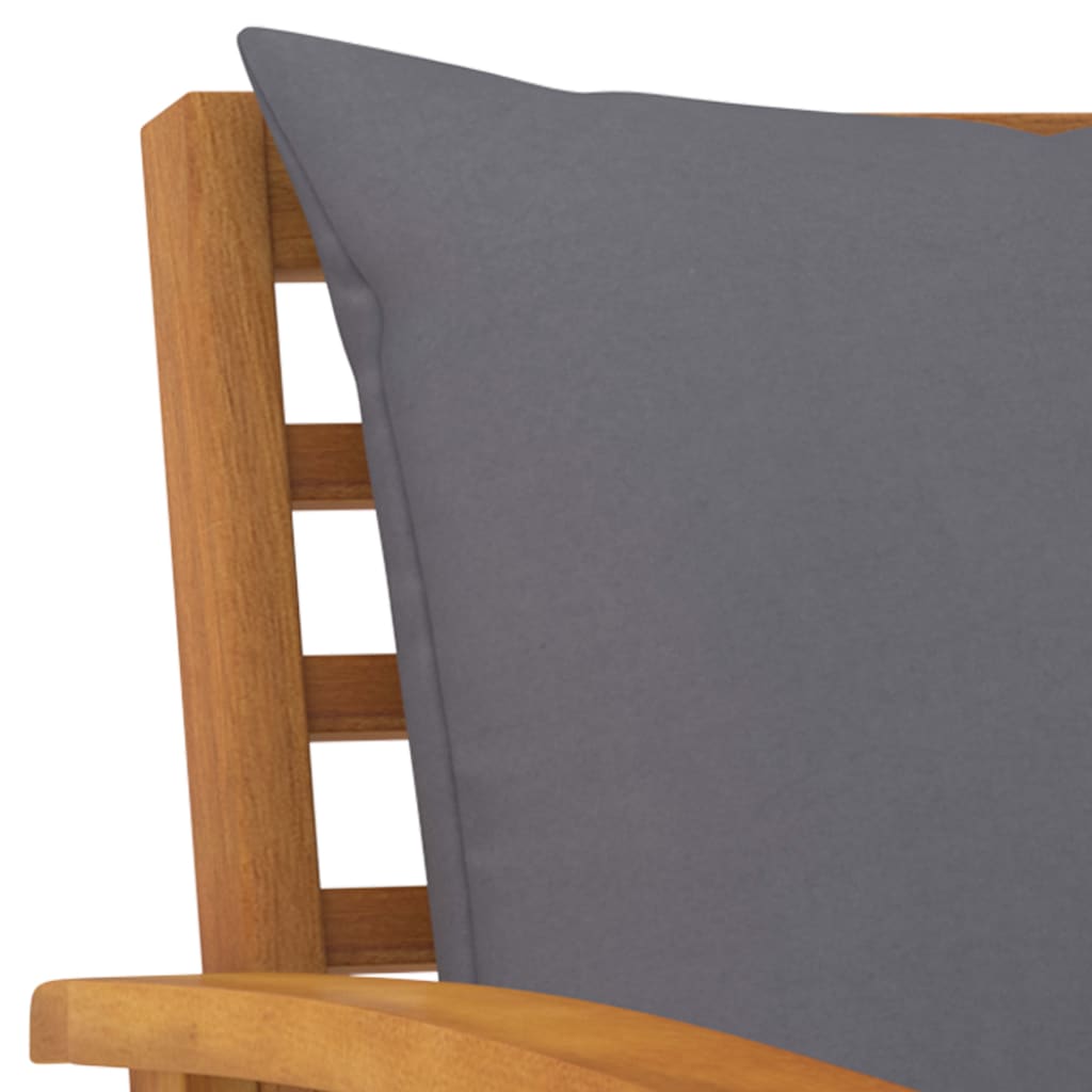 5-dijelna vrtna garnitura od masivnog drva bagrema s jastucima