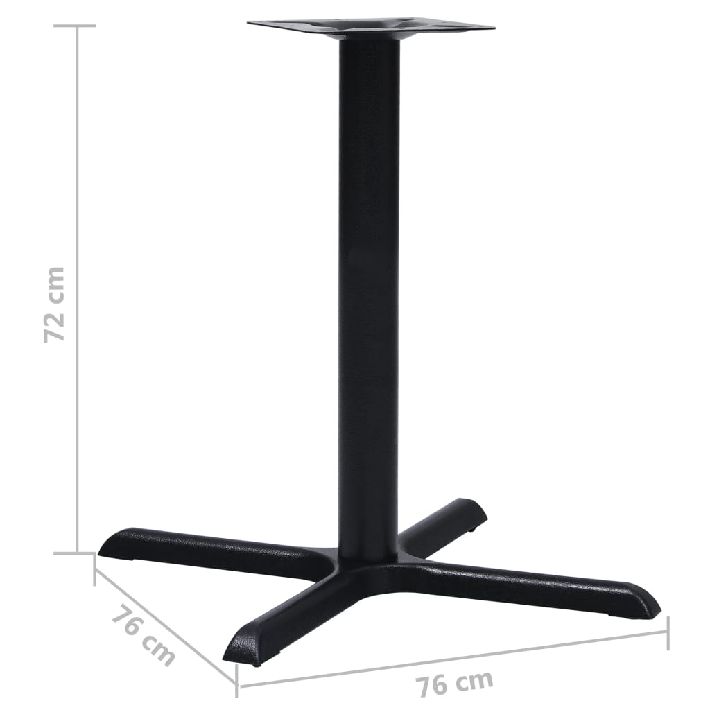 Noga za bistro stol crna 76x76x72 cm od lijevanog željeza