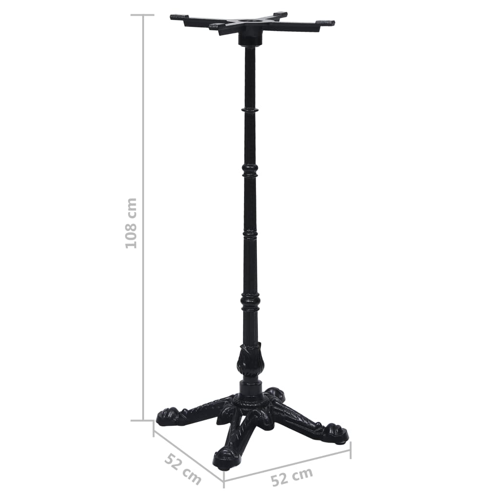 Noga za bistro stol crna 52x52x108 cm lijevano željezo