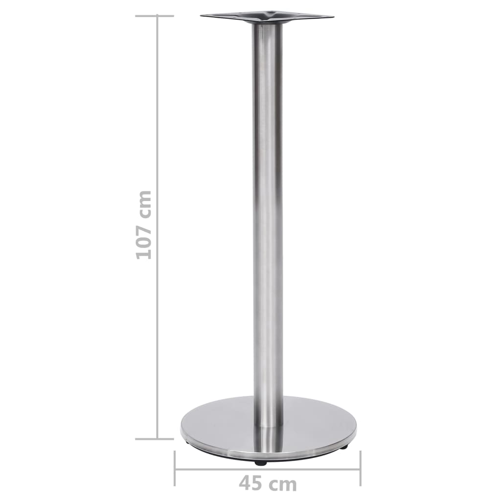 Noga za bistro stol srebrna Ø 45 x 107 cm od nehrđajućeg čelika