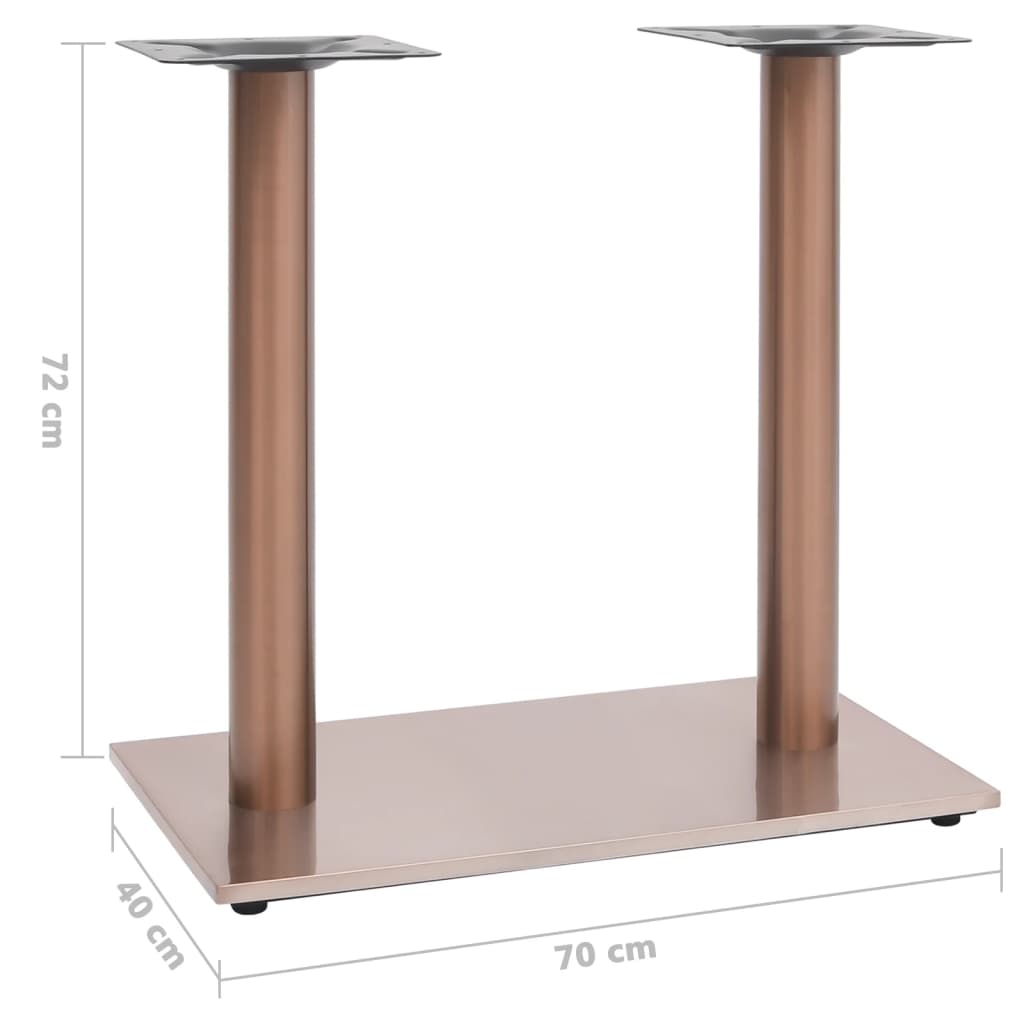 Noga za bistro stol mjedena 70x40x72 cm od nehrđajućeg čelika