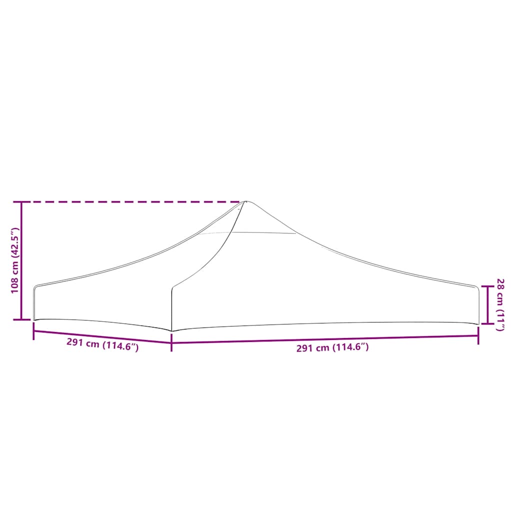 Krov za šator za zabave 3 x 3 m zeleni 270 g/m²