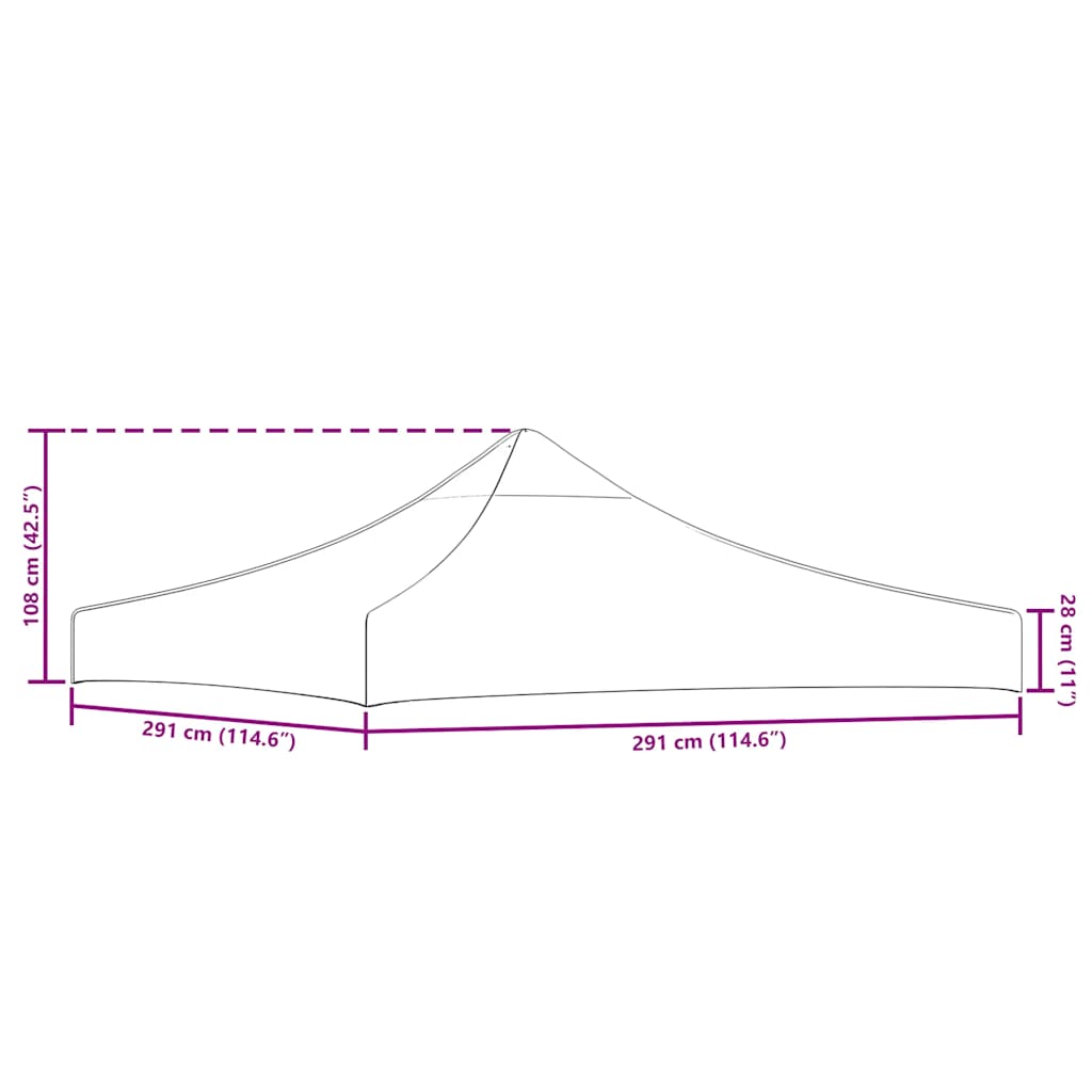 Krov za šator za zabave 3 x 3 m terakota 270 g/m²