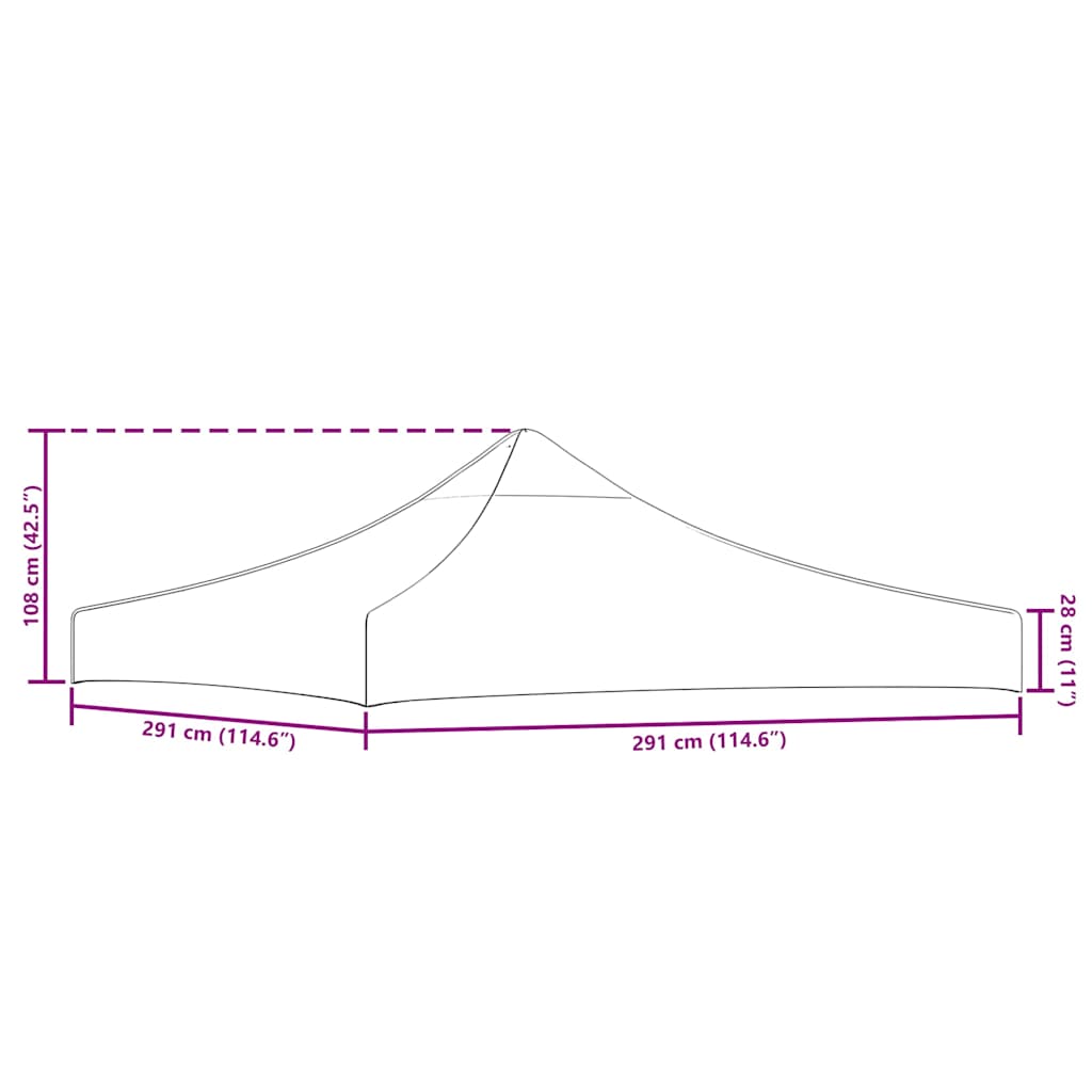 Krov za šator za zabave 3 x 3 m crni 270 g/m²