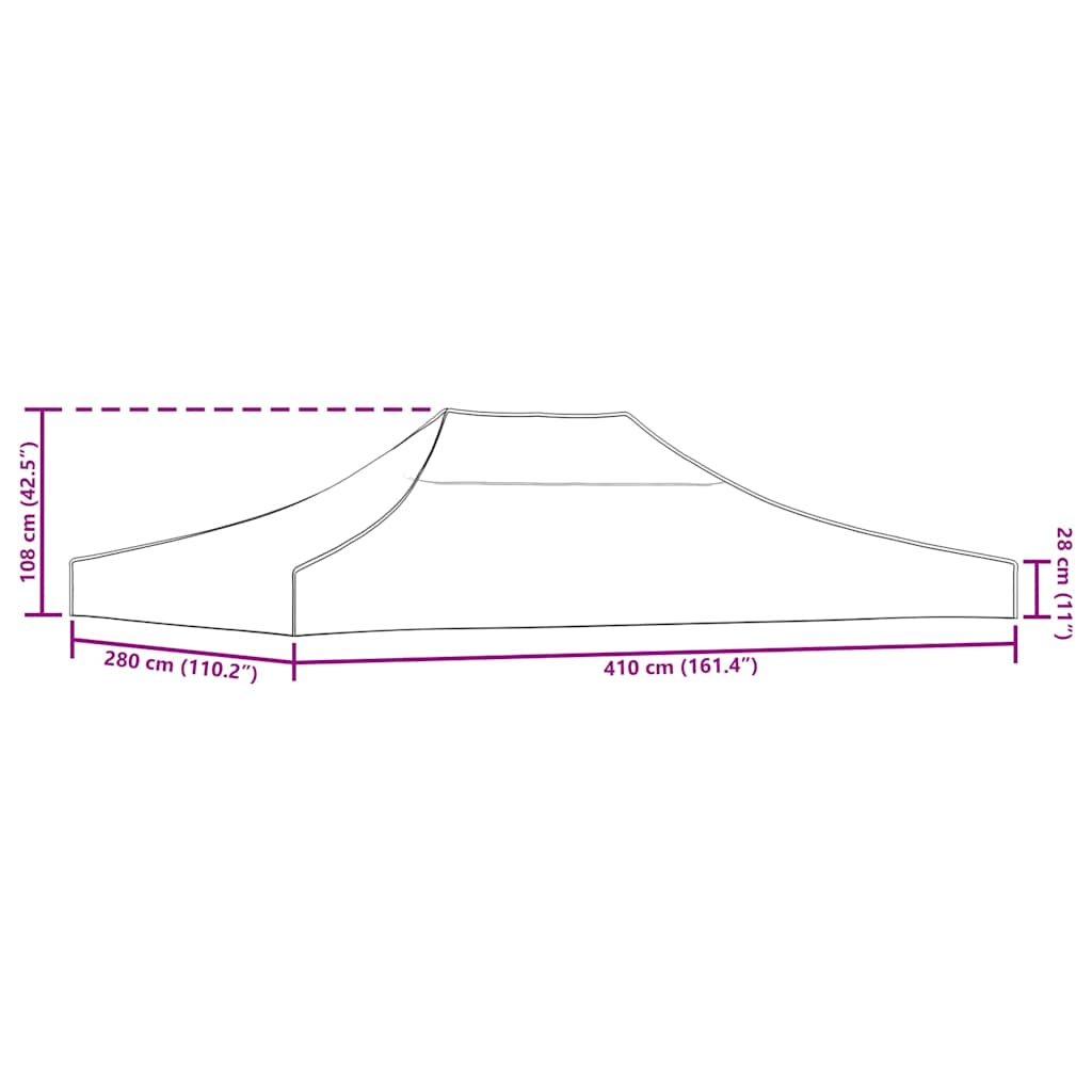 Krov za šator za zabave 4 x 3 m krem 270 g/m²