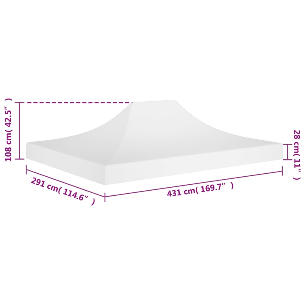 Krov za šator za zabave 4,5 x 3 m bijeli 270 g/m²
