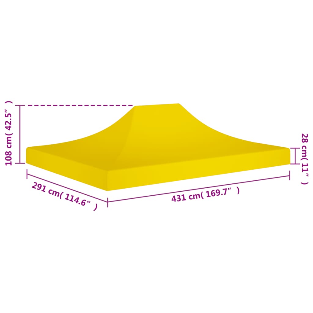 Krov za šator za zabave 4,5 x 3 m žuti 270 g/m²