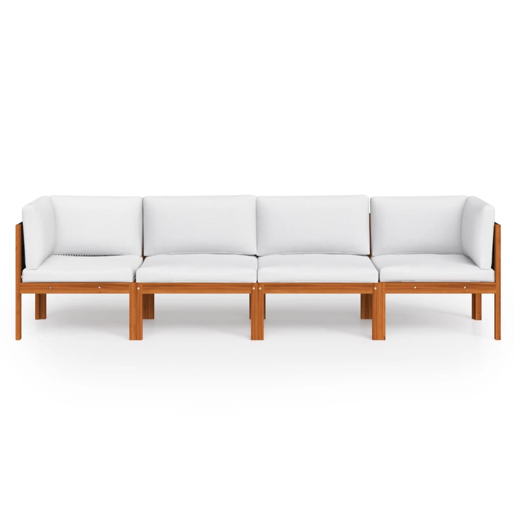 Vrtna sofa za 4 osobe s jastukom, akacija i uže