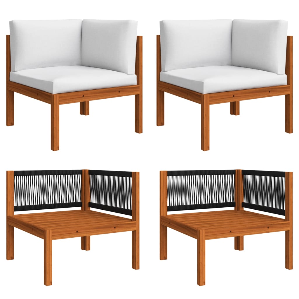 Vrtni set za sjedenje s jastucima, 6 dijelova, krem, 63x63 cm
