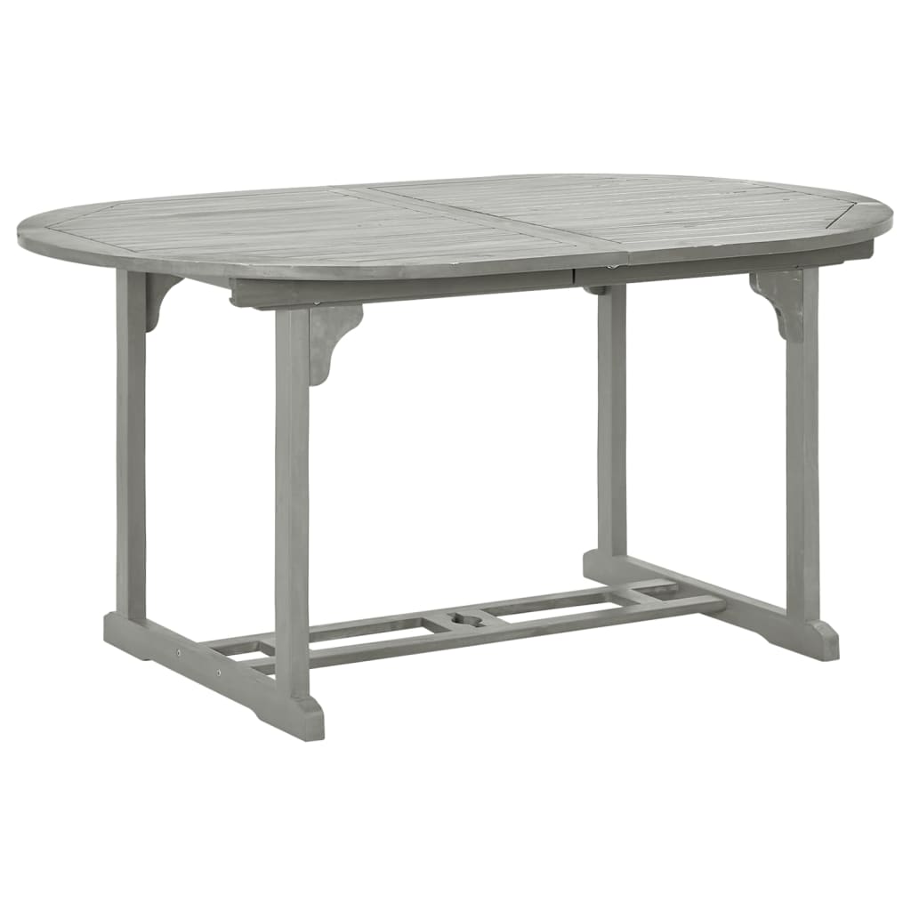 Vrtni blagovaonski set od 5 dijelova (150-200) x 100 cm, masivno drvo akacije, sive boje