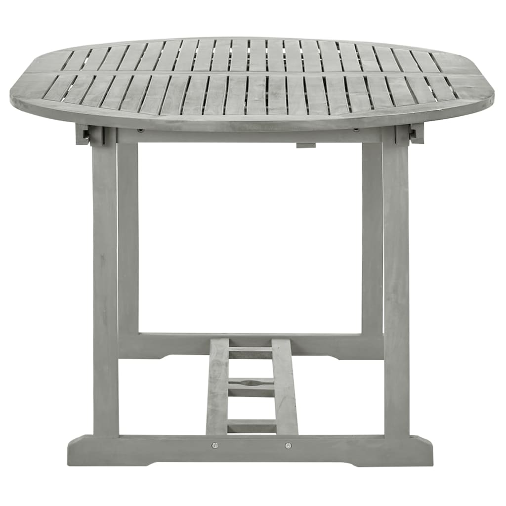 Vrtni blagovaonski set od 5 dijelova (150-200) x 100 cm, masivno drvo akacije, sive boje
