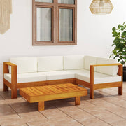 Vrtni set za sjedenje s jastucima, 5 dijelova, 100 x 60 cm, akacija