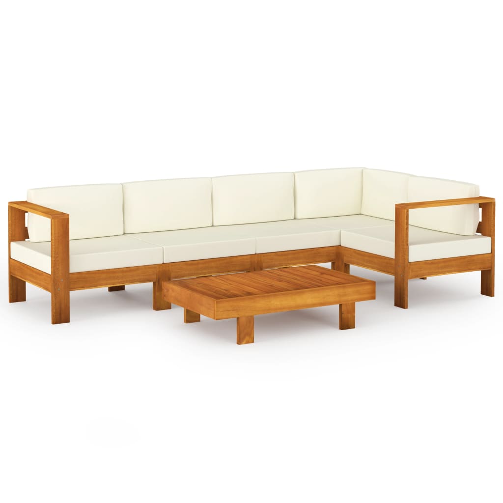 Vrtni set za sjedenje s jastucima, 6 dijelova, 100 x 60 cm, akacija