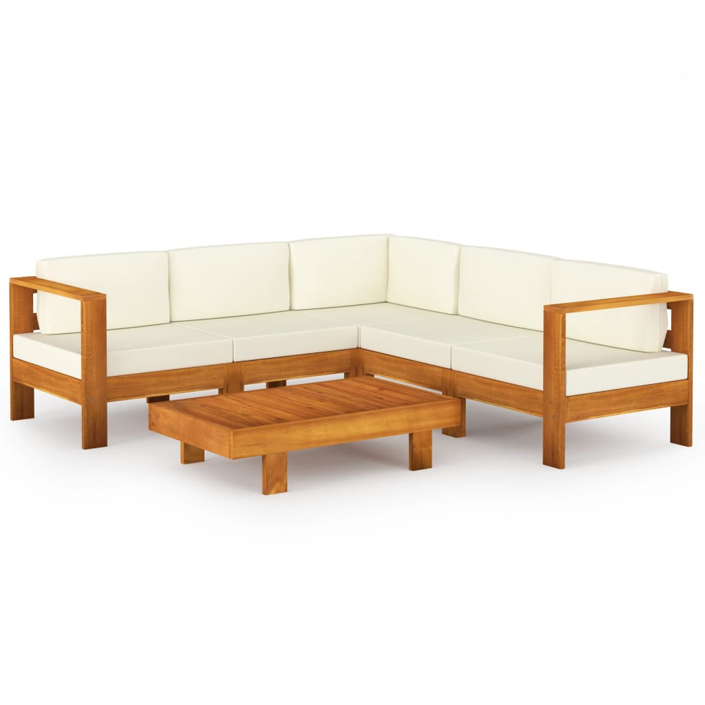 Vrtni set za sjedenje s jastucima, 6 dijelova, 100 x 60 cm, akacija