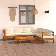 Vrtni set za sjedenje s jastucima, 7 dijelova, 100 x 60 cm, akacija