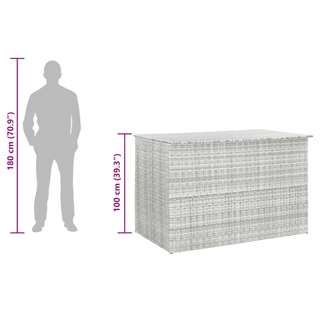 Vrtna kutija za pohranu svjetlosiva 150x100x100 cm poliratan