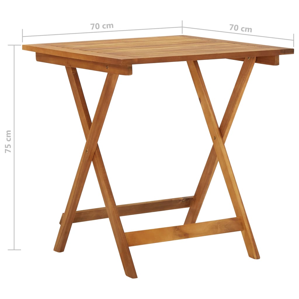 3-dijelni sklopivi vrtni blagovaonski set masivno drvo bagrema