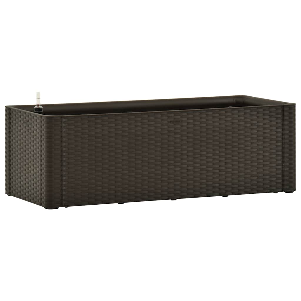 Povišena vrtna gredica samozalijevanje boja kave 100x43x33 cm