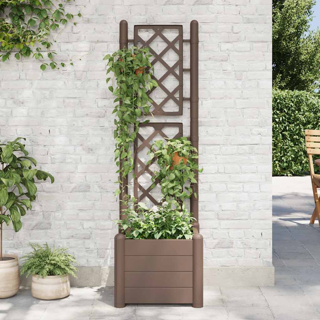 Vrtna sadilica s rešetkom 43 x 43 x 142 cm PP boja kave