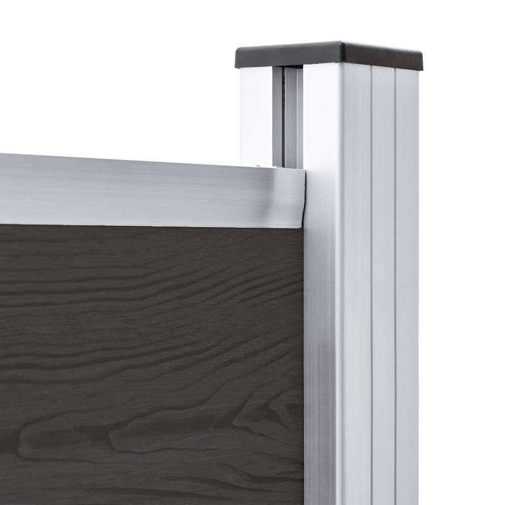 Panel za ogradu WPC 180 x 146 cm crni