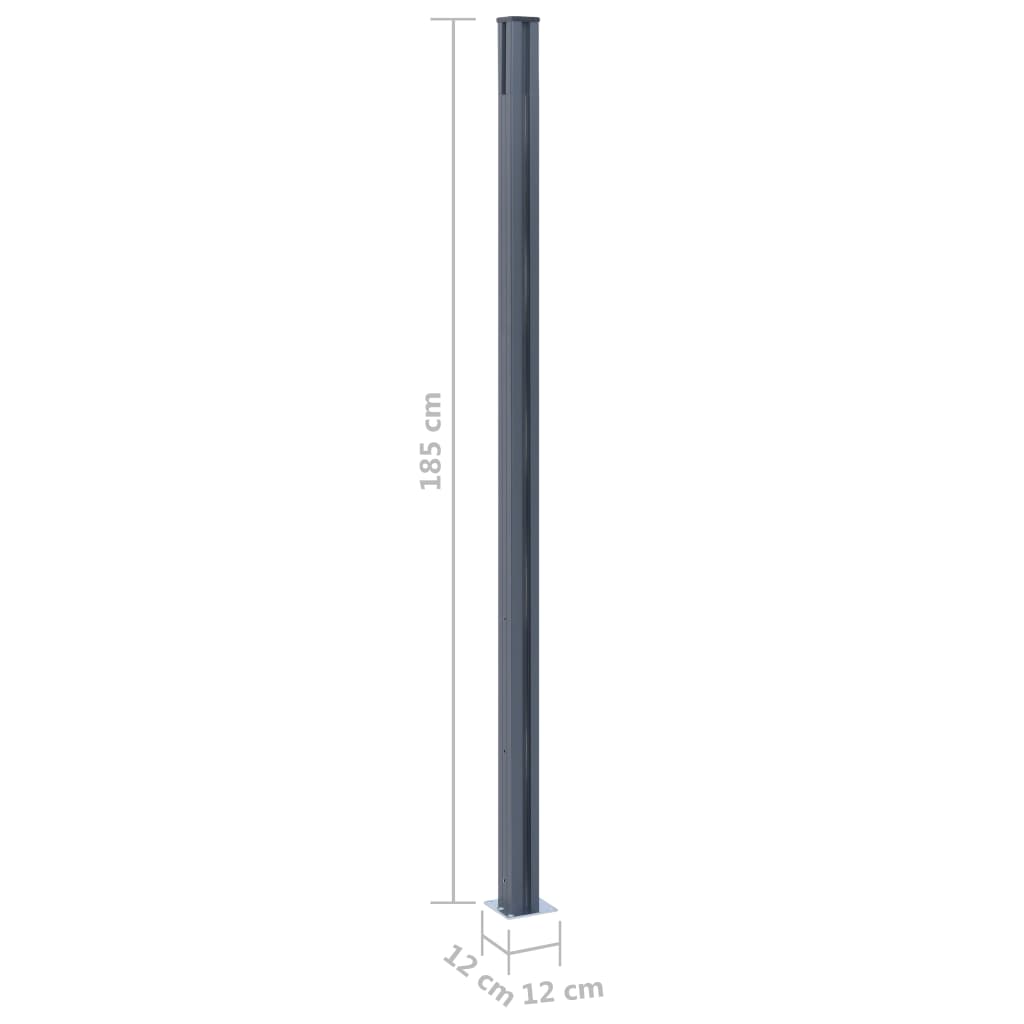 Stupovi za ogradu 2 kom tamnosivi 185 cm aluminijski