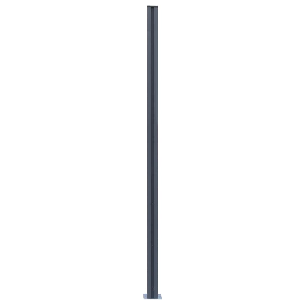Stupovi za ogradu 3 kom tamnosivi 185 cm aluminijski
