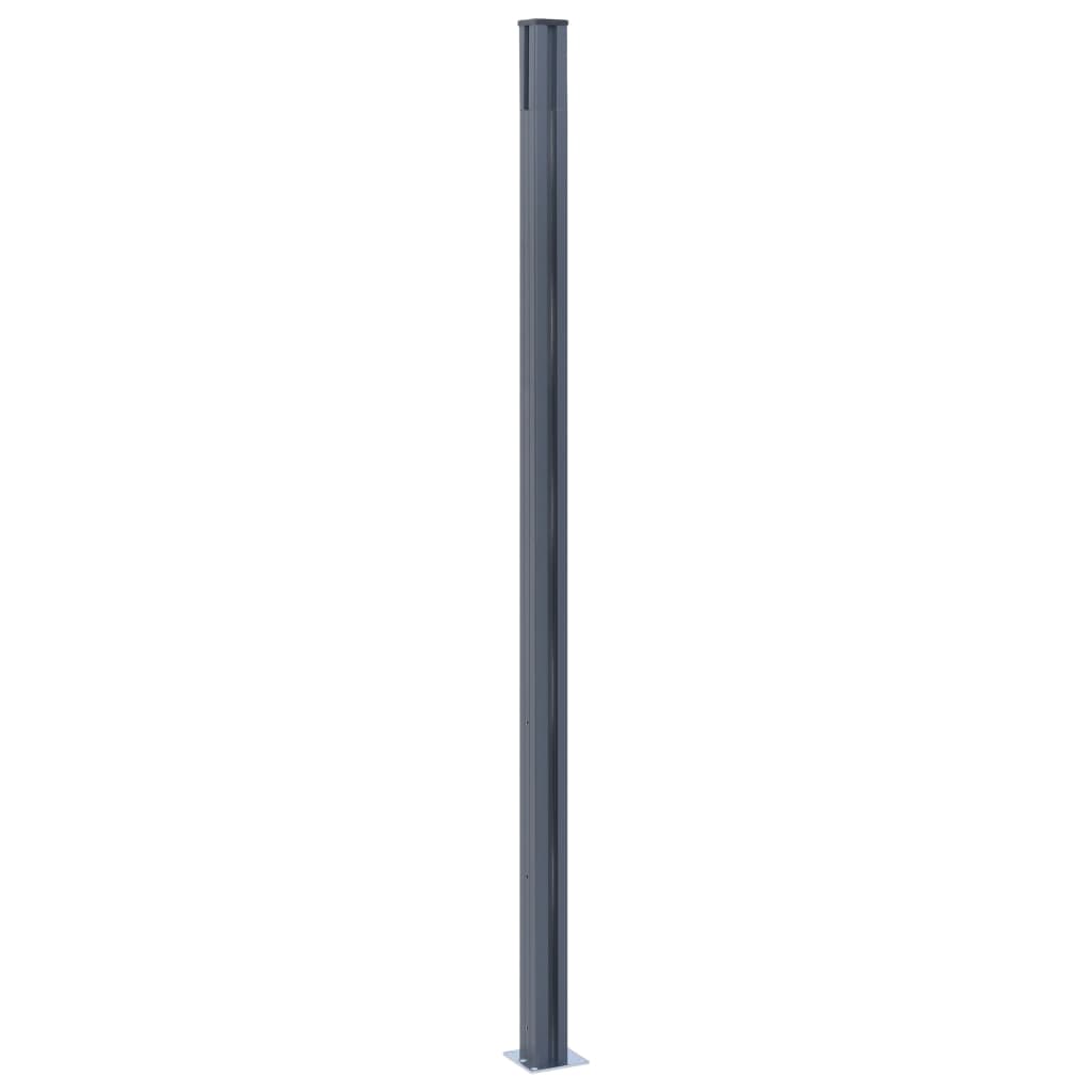 Stupovi za ogradu 3 kom tamnosivi 185 cm aluminijski