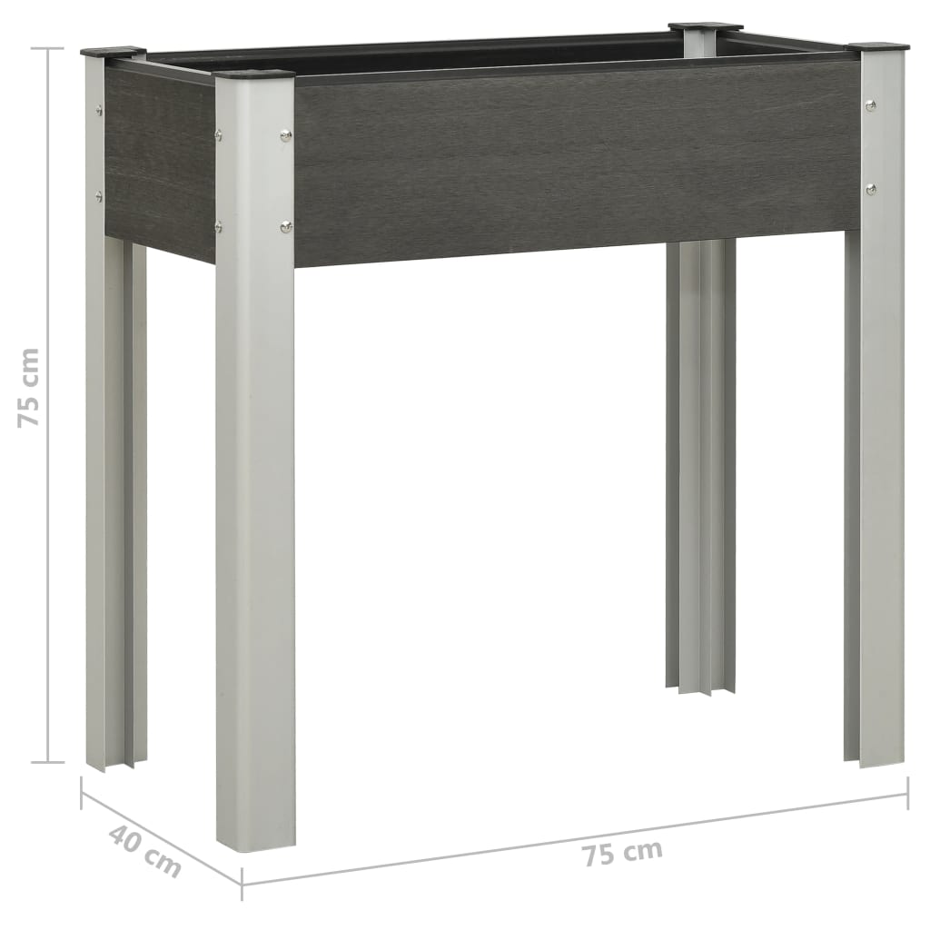 Povišena vrtna gredica 75 x 40 x 75 cm WPC siva