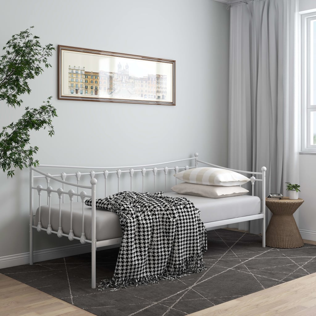 Okvir za krevet na razvlačenje bijeli metalni 90 x 200 cm