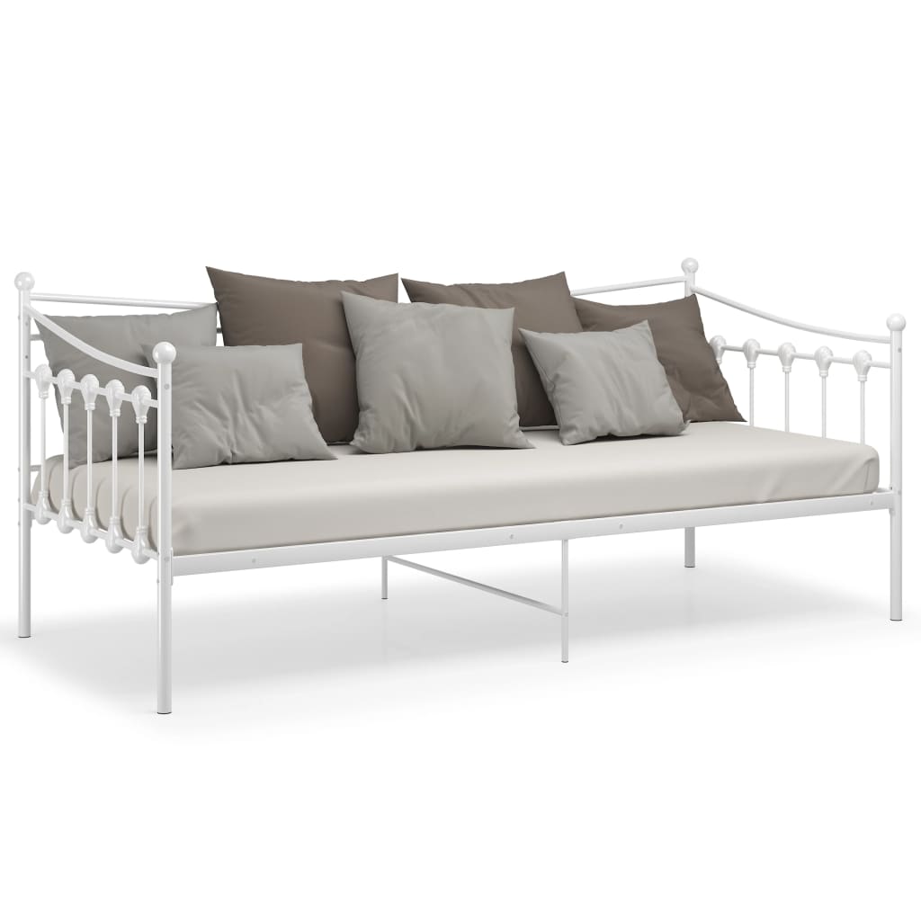 Okvir za krevet na razvlačenje bijeli metalni 90 x 200 cm