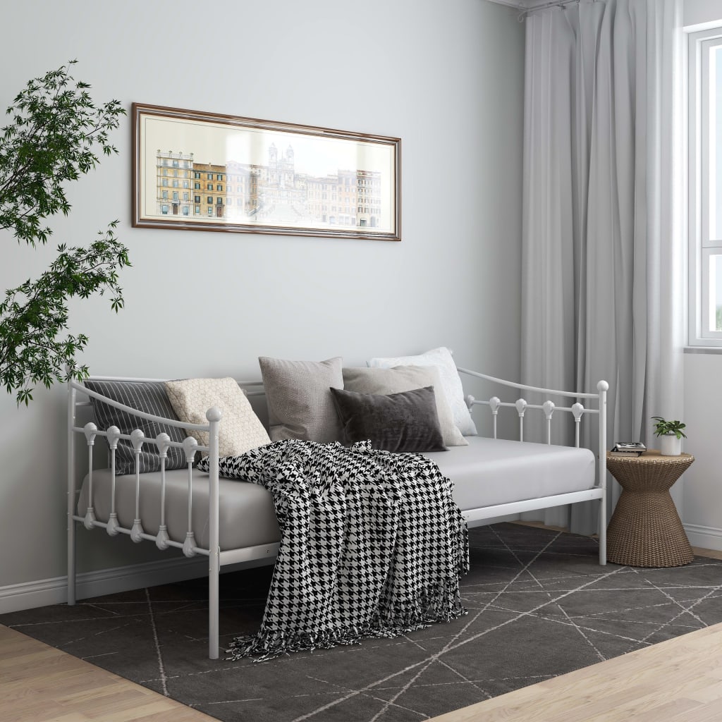 Okvir za krevet na razvlačenje bijeli metalni 90 x 200 cm