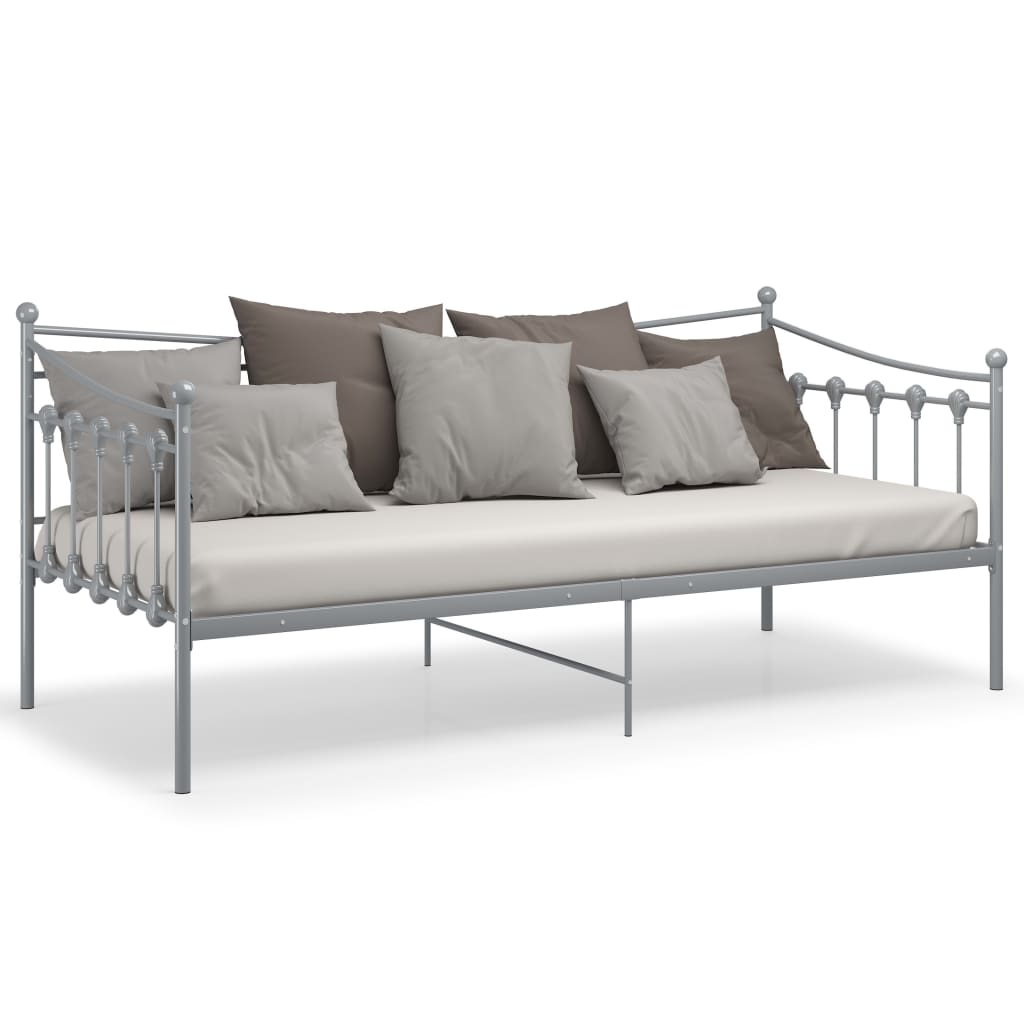 Okvir za krevet na razvlačenje sivi metalni 90 x 200 cm