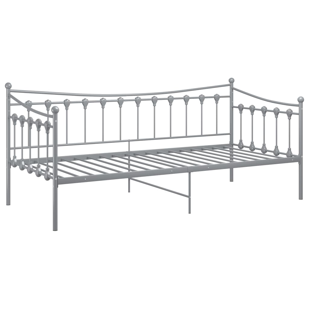 Okvir za krevet na razvlačenje sivi metalni 90 x 200 cm