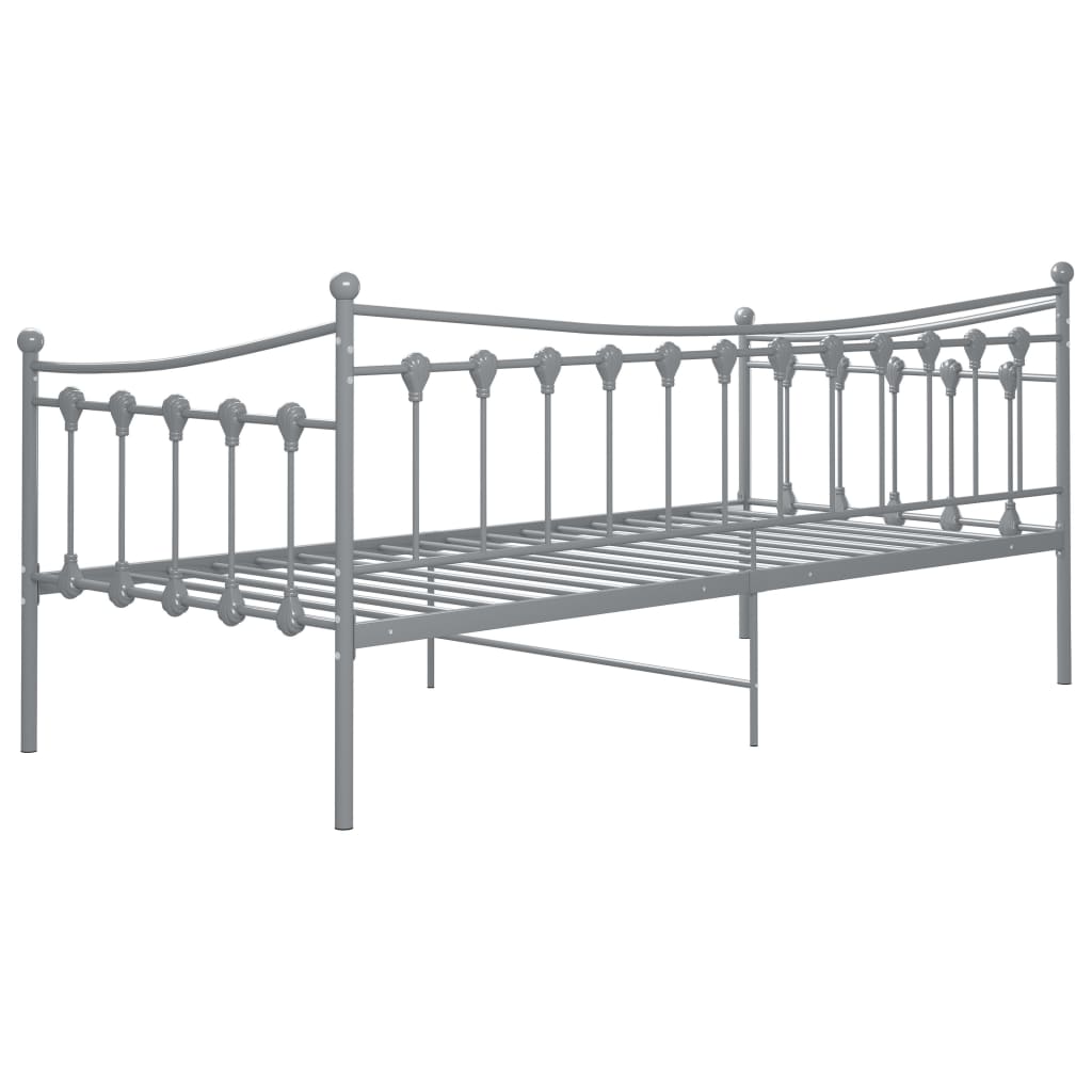 Okvir za krevet na razvlačenje sivi metalni 90 x 200 cm
