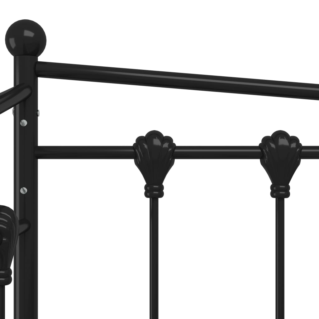 Okvir za krevet na razvlačenje crni metalni 90 x 200 cm