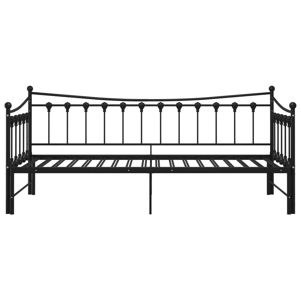 Okvir za krevet na razvlačenje crni metalni 90 x 200 cm