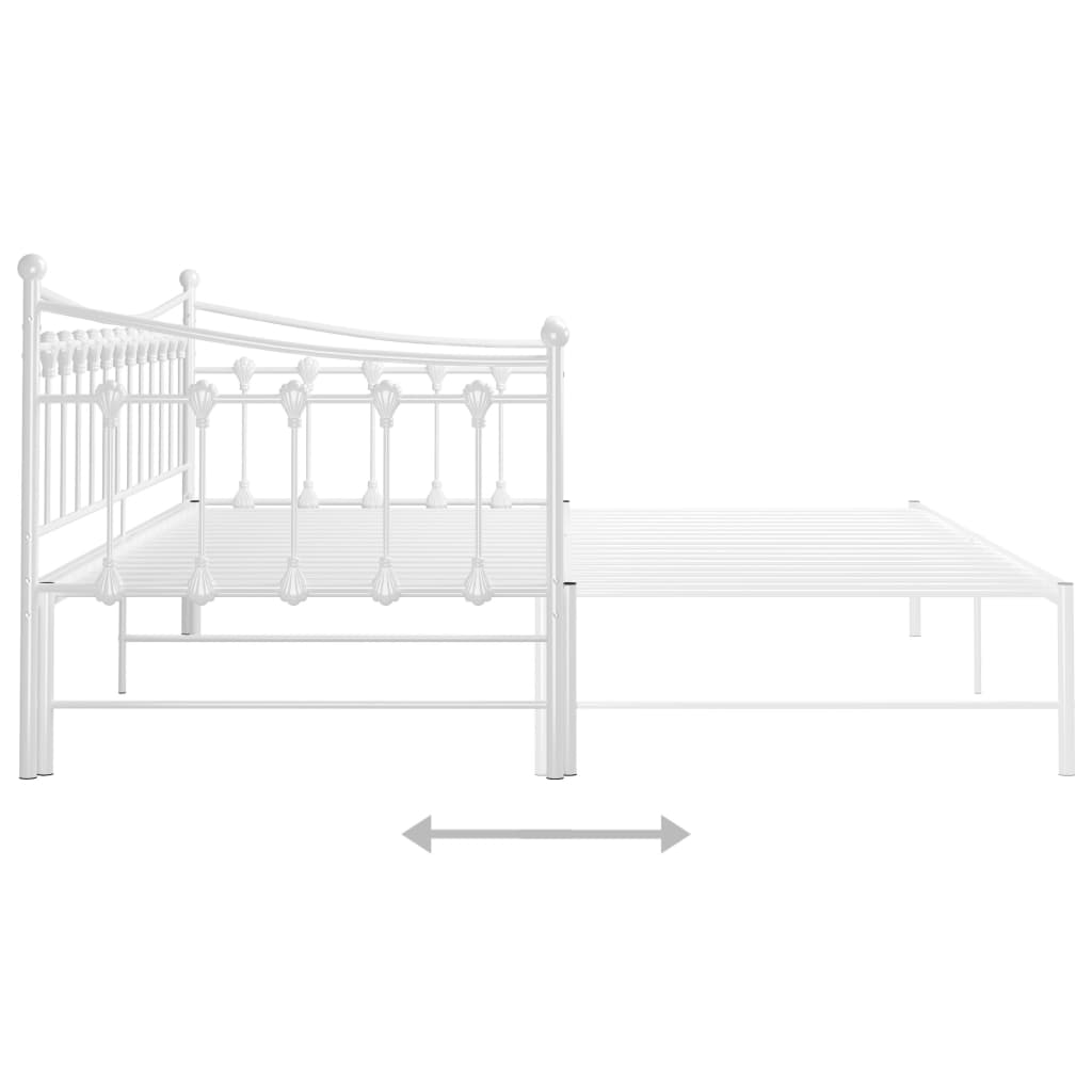 Okvir za krevet na razvlačenje bijeli metalni 90 x 200 cm