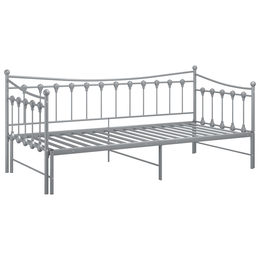 Okvir za krevet na razvlačenje sivi metalni 90 x 200 cm