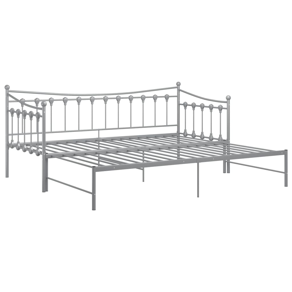 Okvir za krevet na razvlačenje sivi metalni 90 x 200 cm