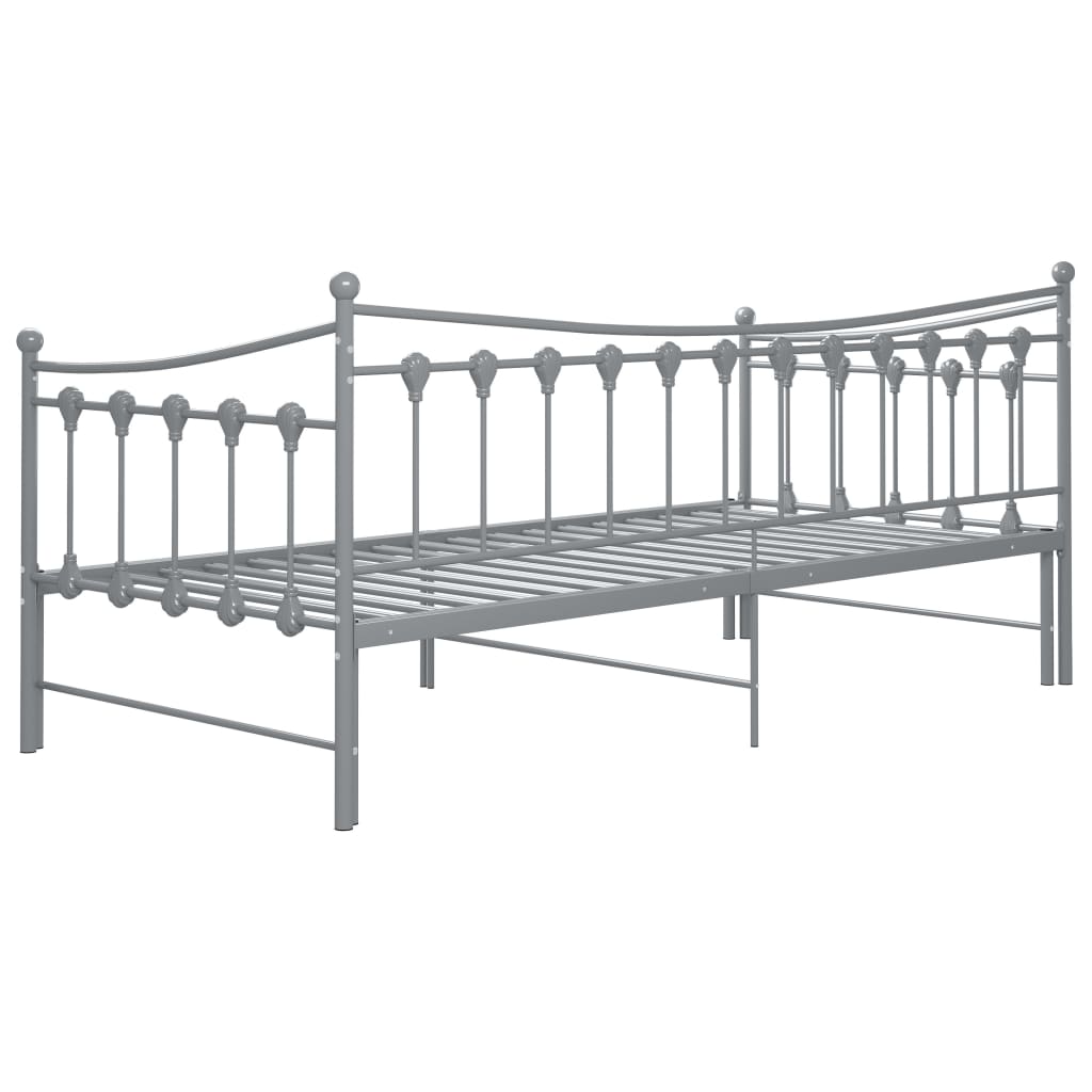 Okvir za krevet na razvlačenje sivi metalni 90 x 200 cm