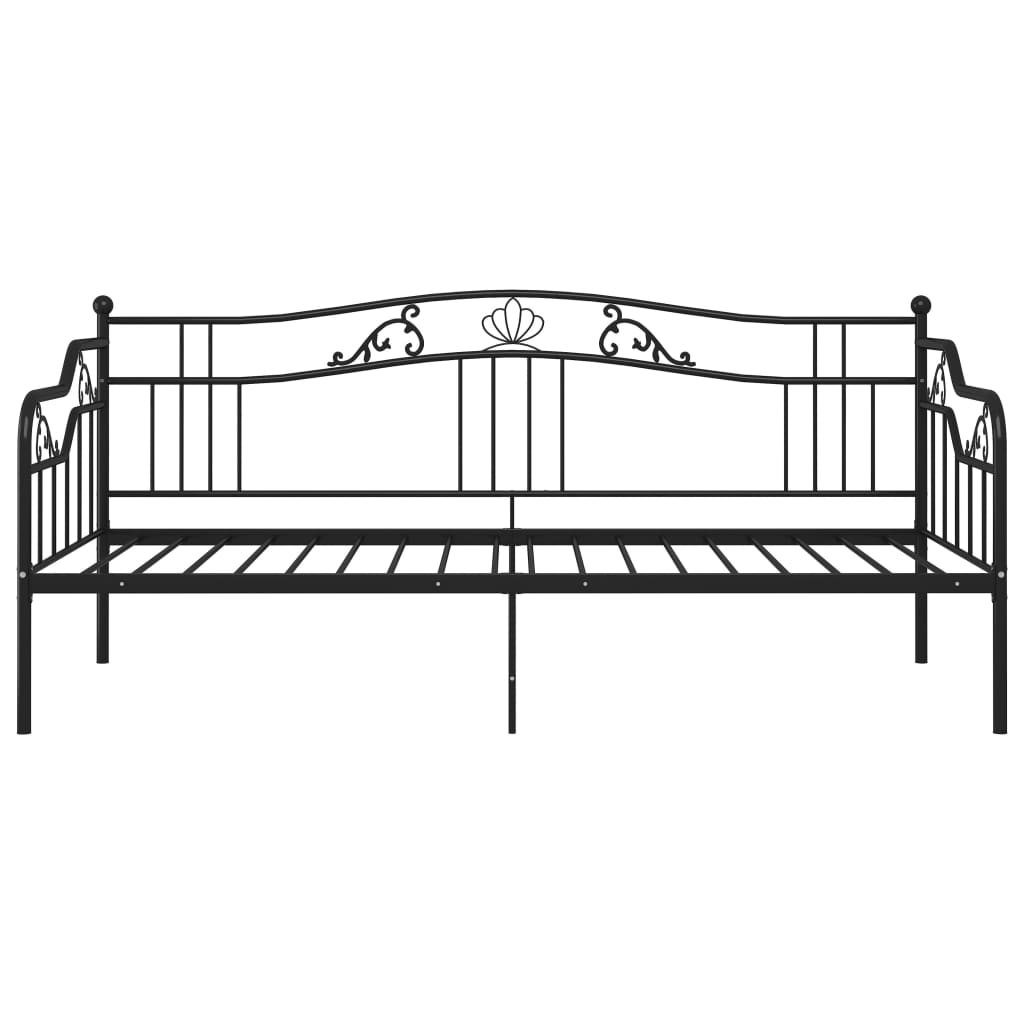 Okvir za krevet na razvlačenje crni metalni 90 x 200 cm