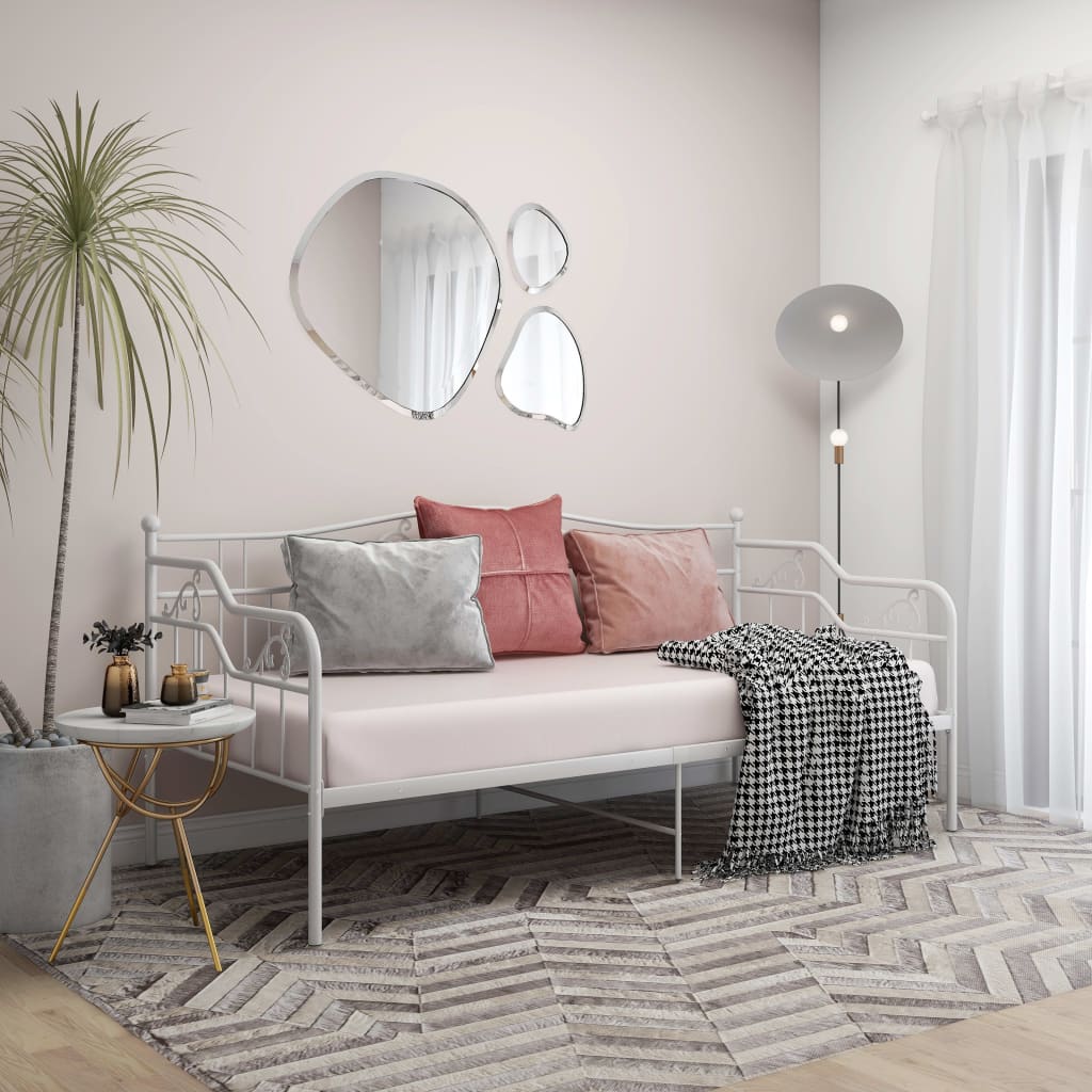 Okvir za krevet na razvlačenje bijeli metalni 90 x 200 cm