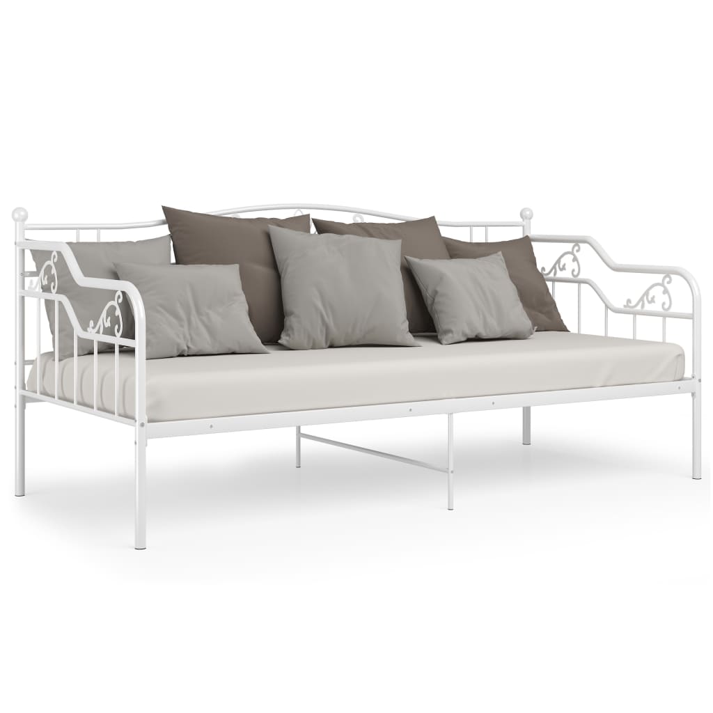 Okvir za krevet na razvlačenje bijeli metalni 90 x 200 cm