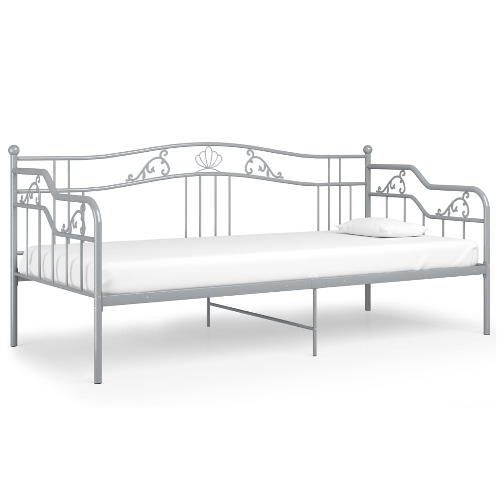 Okvir za krevet na razvlačenje sivi metalni 90 x 200 cm