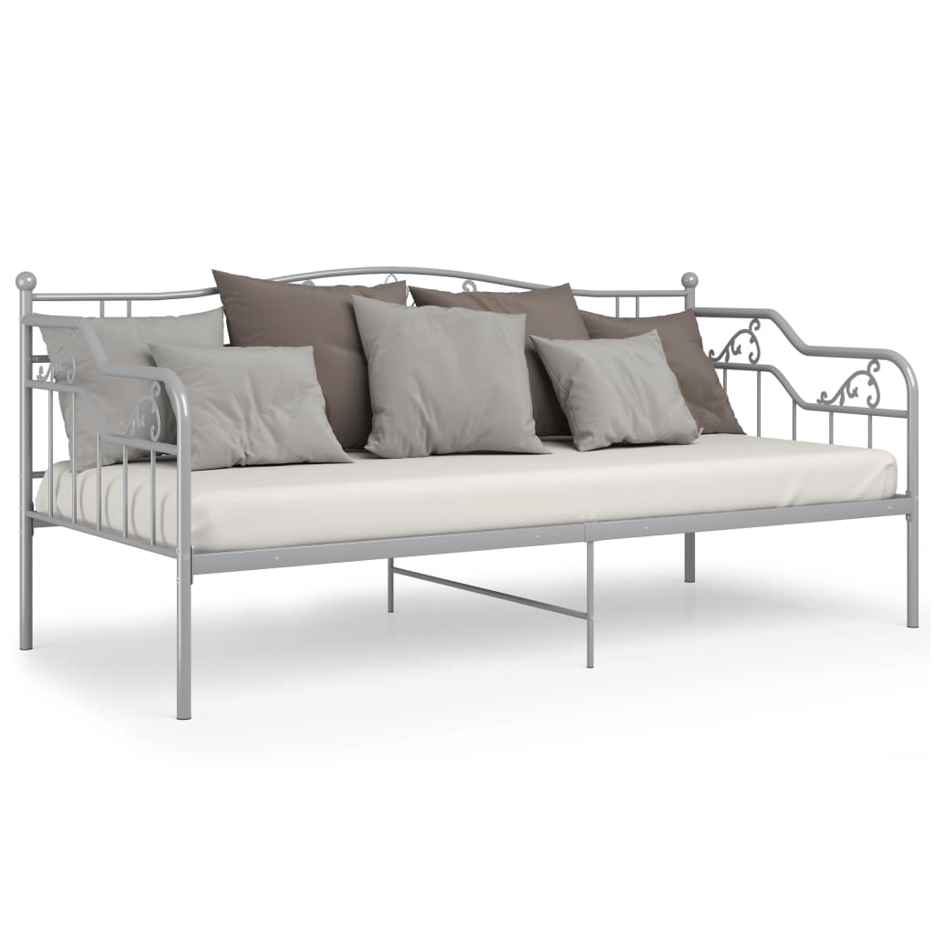 Okvir za krevet na razvlačenje sivi metalni 90 x 200 cm