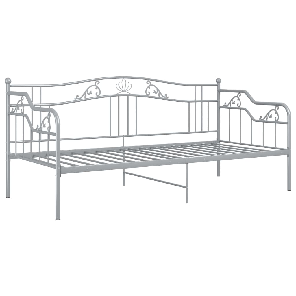 Okvir za krevet na razvlačenje sivi metalni 90 x 200 cm